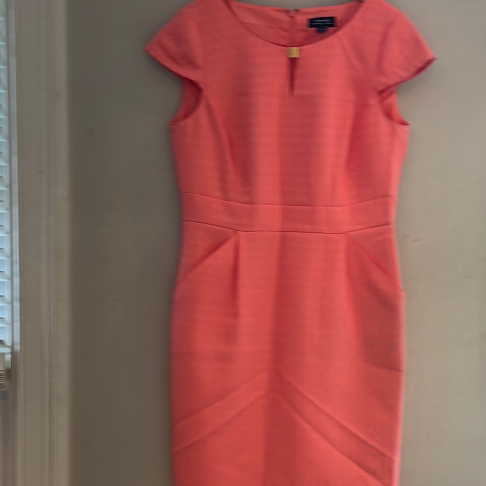 Tahari Coral Cap Sleeve Sheath Dress